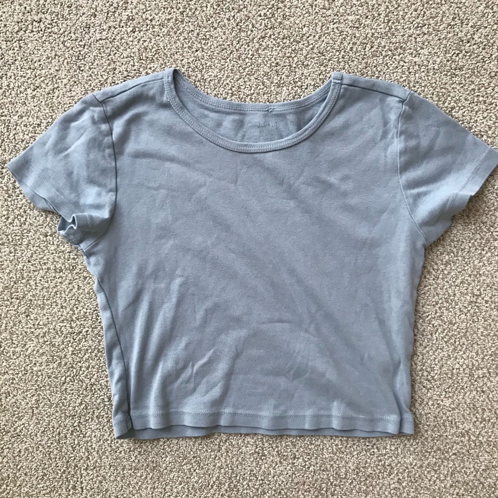 Brandy Melville John Galt Blue Grey Crop Top